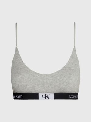 Calvin Klein Underwear Logo Sports Bra - Grey