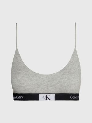 Calvin Klein Women CK One Cotton Modal Blend String Bralette Grey