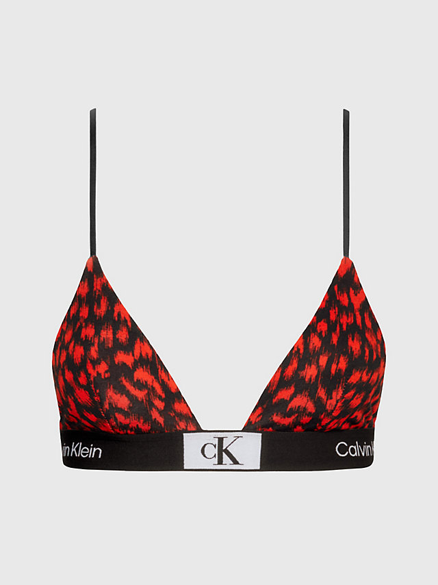 Blur Leopard/hazard Triangle Bra - Ck96 undefined women Calvin Klein