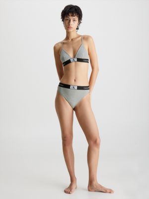 Buy Calvin Klein Underwear Grey Logo Regular Fit Bra for Women
