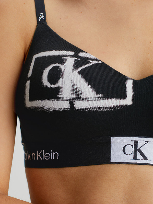 STENCIL LOGO PRINT+BLACK String Bralette - CK96 for women CALVIN KLEIN