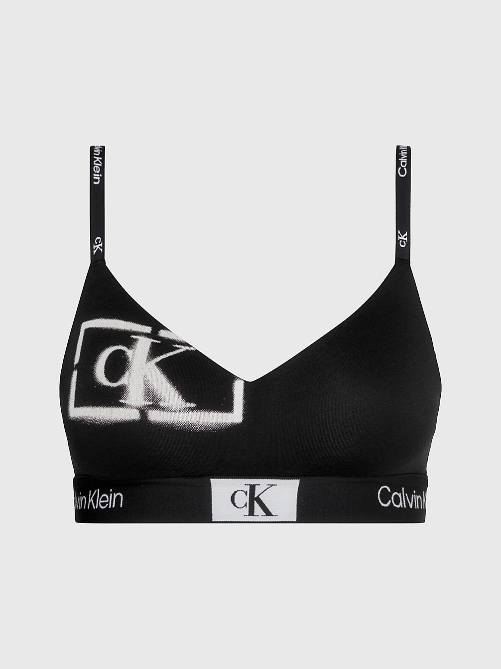 STENCIL LOGO PRINT+BLACK String Bralette - Ck96 undefined women Calvin Klein