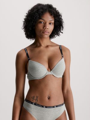 Buy Calvin Klein Push Up Plunge Bra In Grey