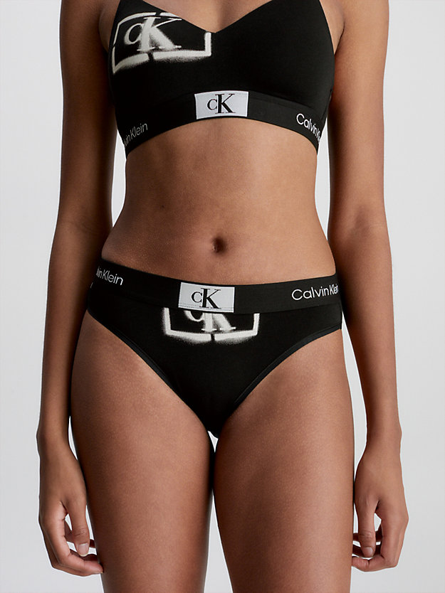 STENCIL LOGO PRINT+BLACK Bikini Briefs - CK96 for women CALVIN KLEIN