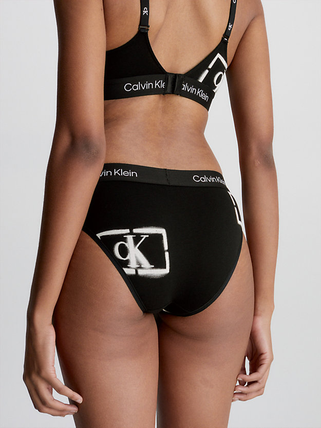 STENCIL LOGO PRINT+BLACK Bikini Briefs - CK96 for women CALVIN KLEIN