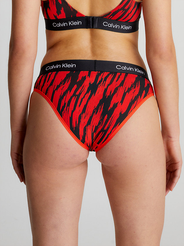 tiger print/hazard bikini briefs - ck96 for women calvin klein