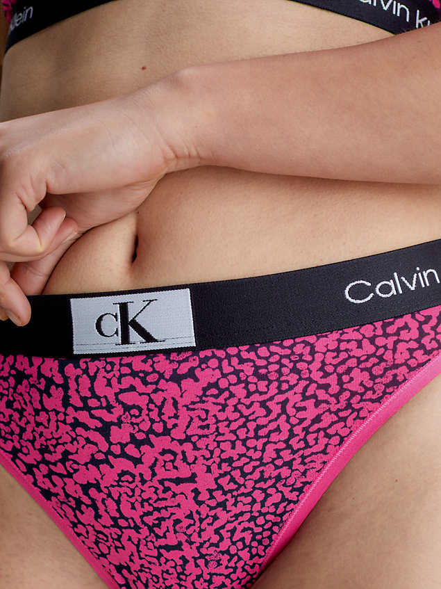 culotte brésilienne taille haute - ck96 pink pour femmes calvin klein
