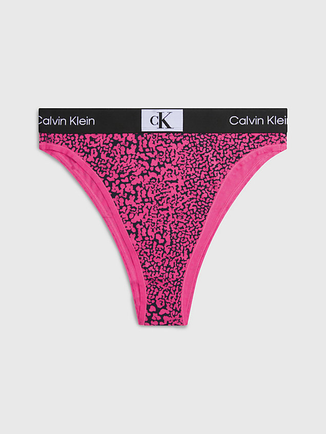 culotte brésilienne taille haute - ck96 pink pour femmes calvin klein