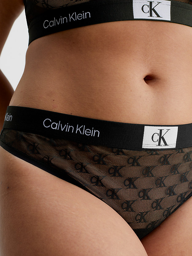 BLACK Plus Size Lace Thong - CK96 for women CALVIN KLEIN