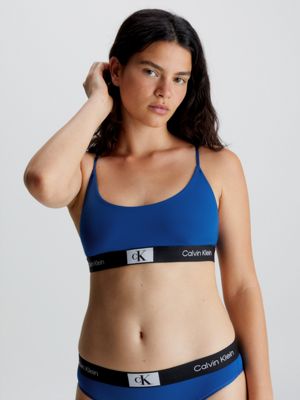 Calvin Klein Womens Logo Bralette in Navy