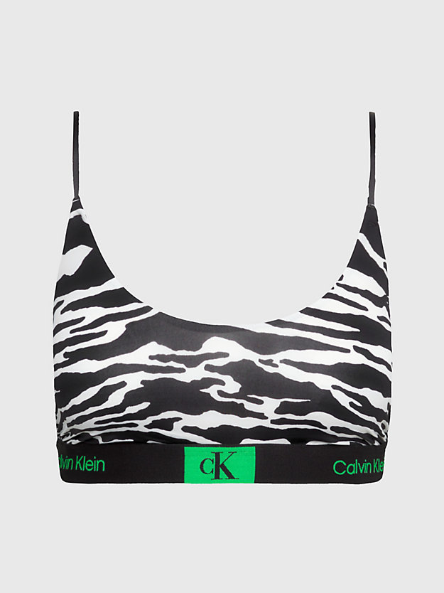 split tiger print - black bralette - ck96 for women calvin klein