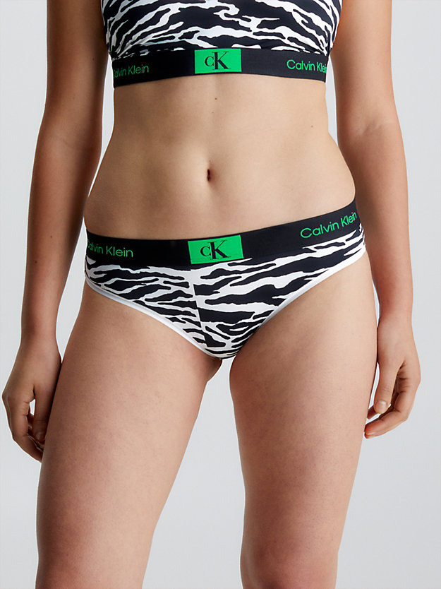 split tiger print - black bikini briefs - ck96 for women calvin klein