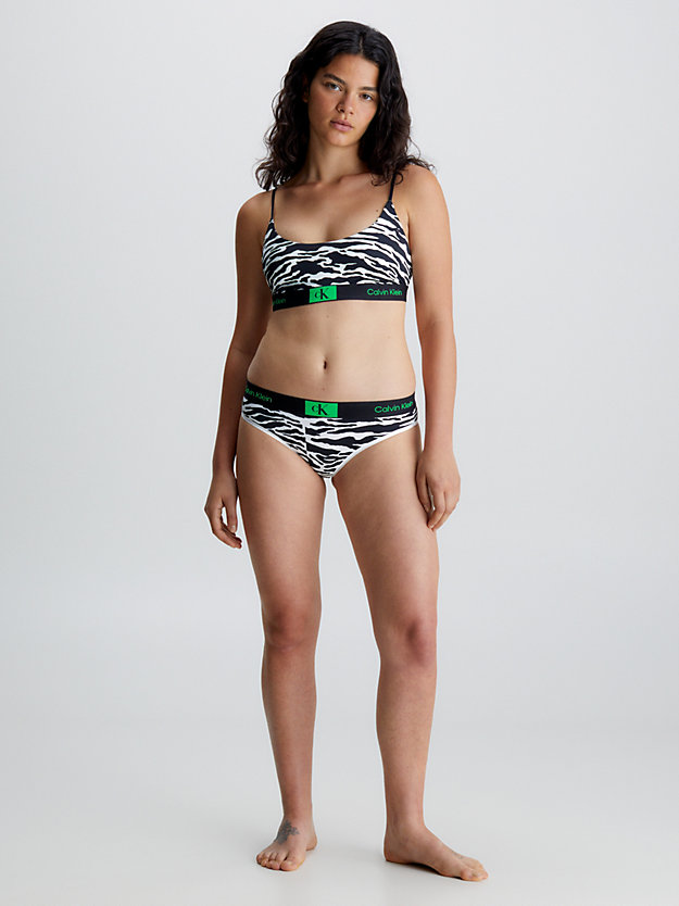 split tiger print - black bikini briefs - ck96 for women calvin klein