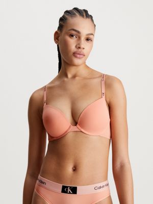 Calvin Klein push up plunge bra in plum dust - ShopStyle