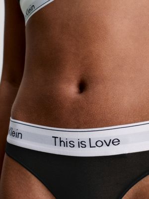 black mesh thong - pride for women calvin klein