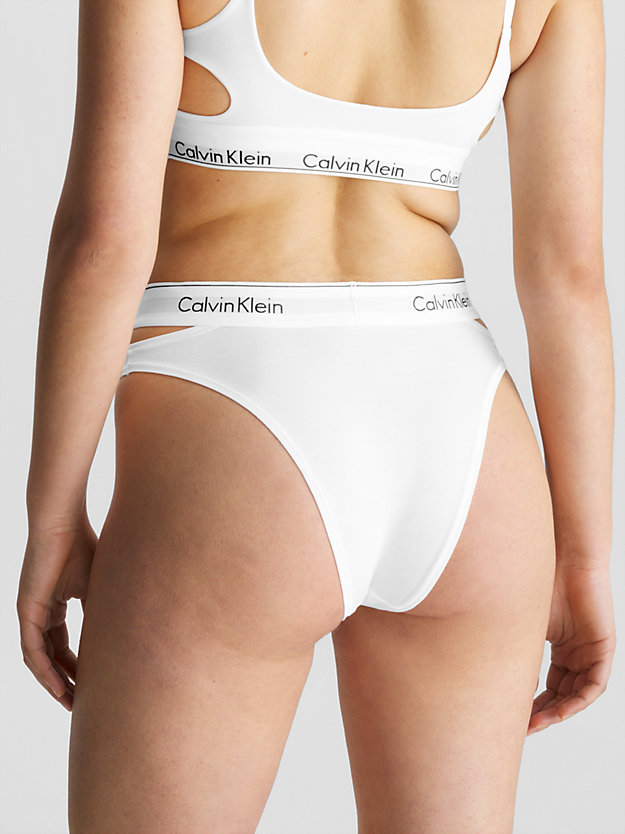 WHITE High Leg Tanga - CK Deconstructed for women CALVIN KLEIN