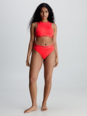 Calvin Klein Underwear UNLINED BRALETTE - Bikini top - poppy red/coral 