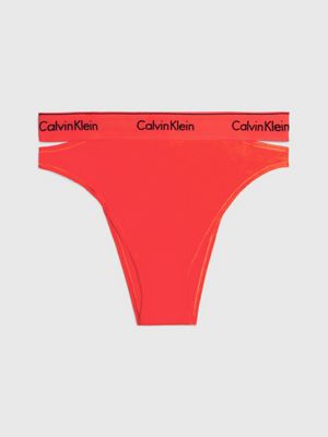 Calvin Klein 241450 Womens Underwear 3 Pack Thong Black/Red/Gray Size  X-Large