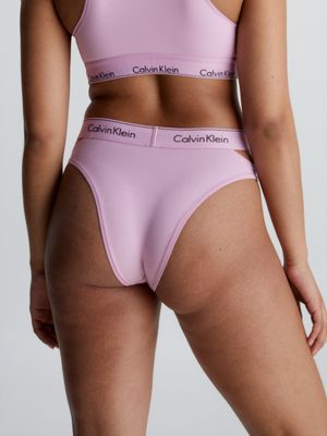 Calvin Klein Unisex's HIGH Leg Tanga Lingerie, Echo Rosa, XS