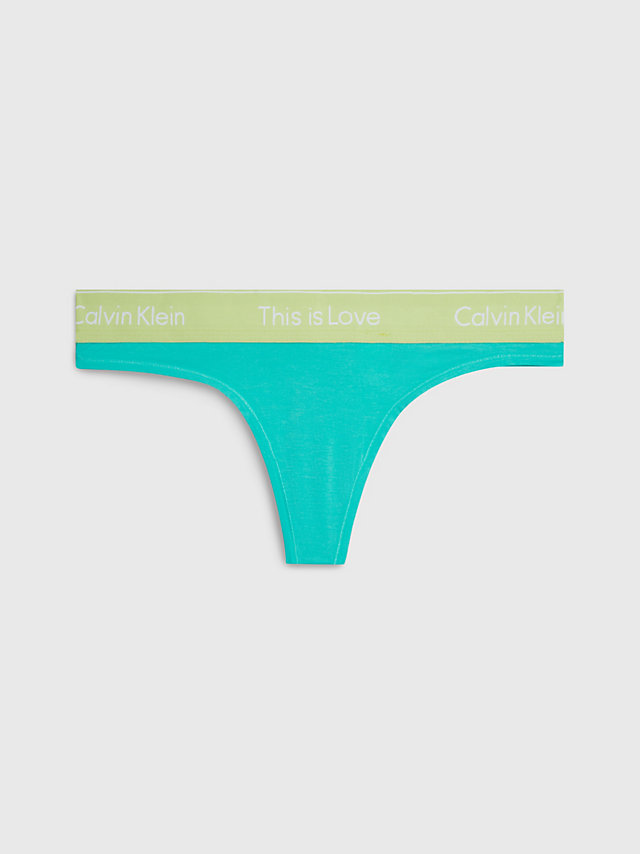 Aqua Green Thong - Pride undefined women Calvin Klein