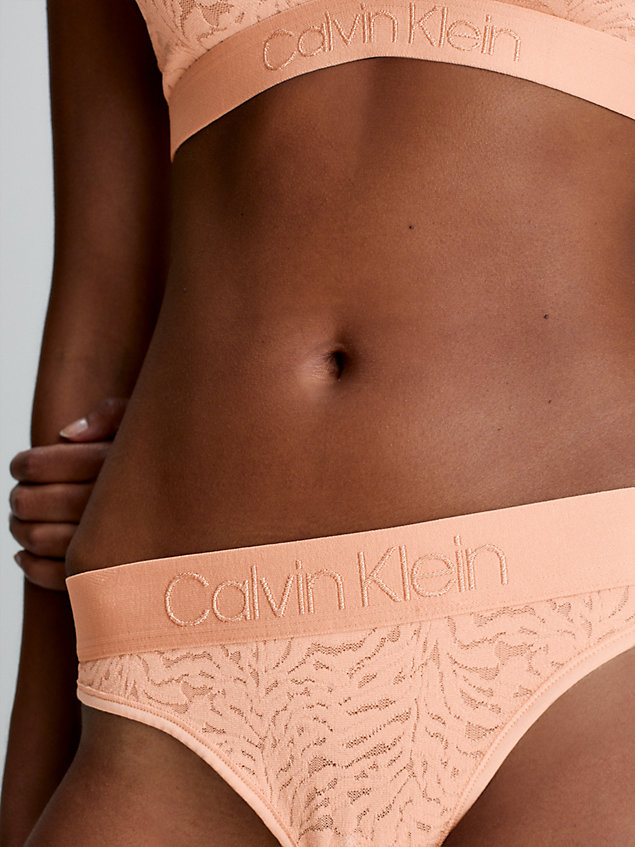 beige lace thong - intrinsic for women calvin klein