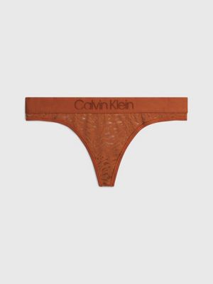 Calvin Klein Underwear THONG - Thong - woodland/light brown 