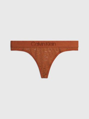 Calvin Klein Stralende katoenen string voor dames, Oranje, L : :  Kleding, schoenen & sieraden