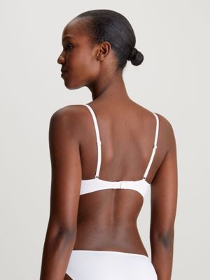 classic white demi plunge bra - minimalist for women calvin klein