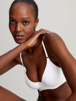 classic white demi plunge bra - minimalist for women calvin klein