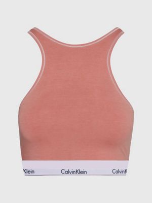 Calvin Klein Women`s Motive Cotton Bralette (Birght  Quartz(QP1451-676)/White, Small) at  Women's Clothing store