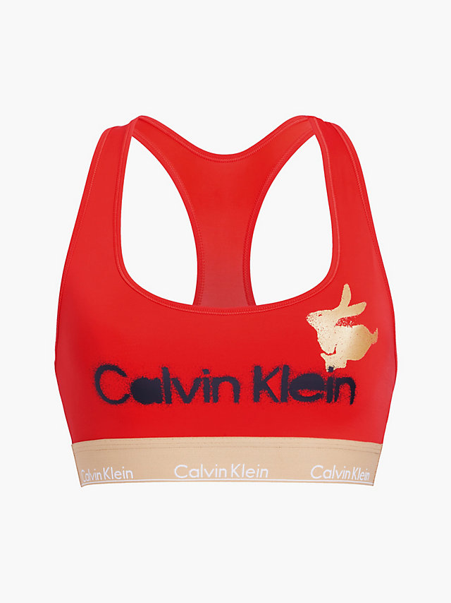 Rabbit_print_flame_scarlet Bralette undefined women Calvin Klein