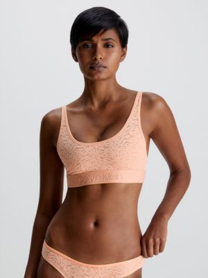 Bralette feminino Calvin Klein de renda nua QF4046 XS, S, M, L, XL