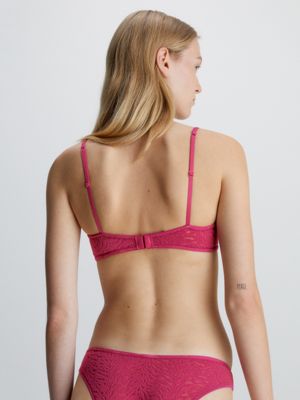 Calvin Klein Womens Bare Lace Bralette, Pink, XS - Palestine