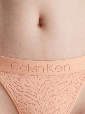 Calvin Klein Tanga feminina intrínseca sem forro de perna alta, Bronze  quente, PP