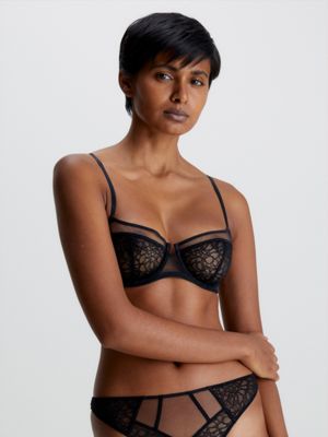 Caitriona Balconette Underwired Bra in Black/Iridescent