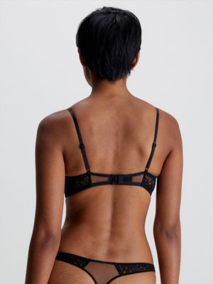 Calvin Klein Graphic Lace Balconette Bra, Black