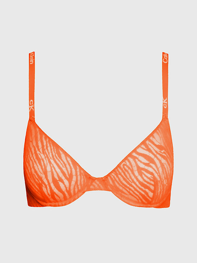 orange lace t-shirt bra - ck96 for women calvin klein
