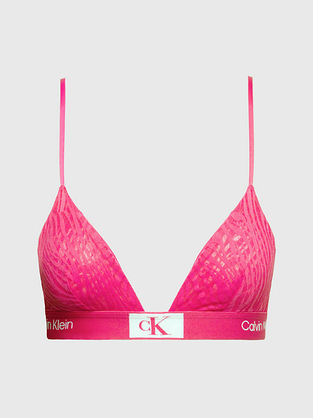 soutien-gorge triangle en dentelle - ck96 pink pour femmes calvin klein