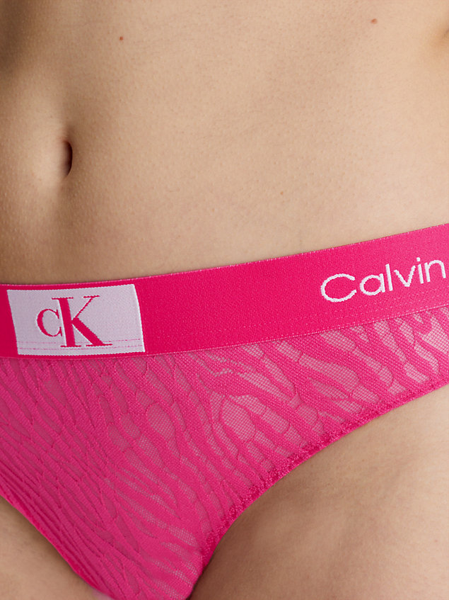 pink lace thong - ck96 for women calvin klein