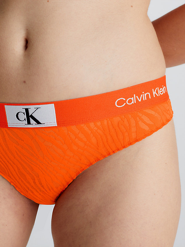 orange lace thong - ck96 for women calvin klein