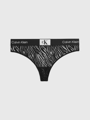 Calcinha Tanga Black Vintage Lace Calvin Klein Underwear - Calvin