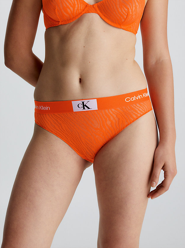 carrot lace high waisted bikini briefs - ck96 for women calvin klein