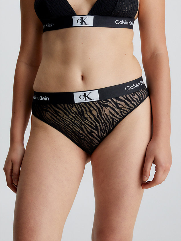 black lace high waisted bikini briefs - ck96 for women calvin klein