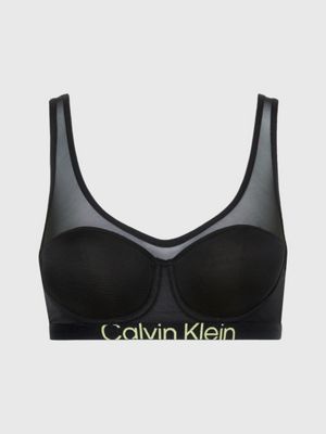 Calvin Klein Burnout Floral-pattern Semi-sheer Mesh Bralette in