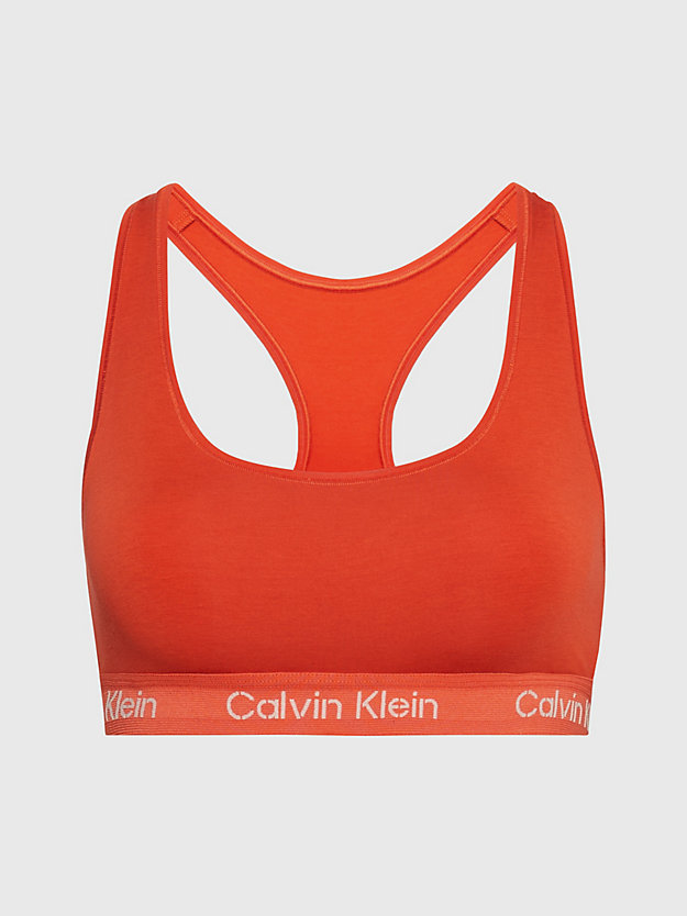 brassière - modern cotton red clay/moonbeam logo pour femmes calvin klein