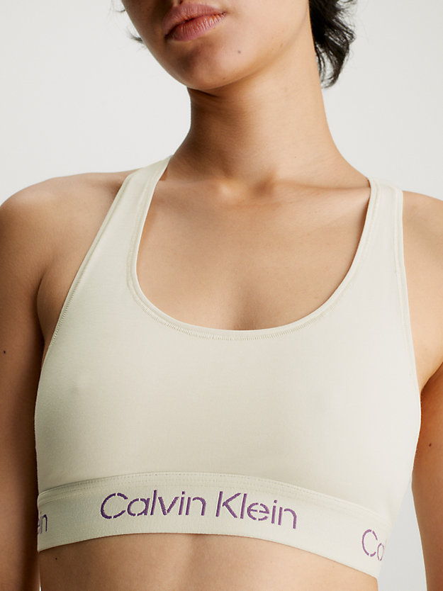 brassière - modern cotton bone white/sunset purple logo pour femmes calvin klein