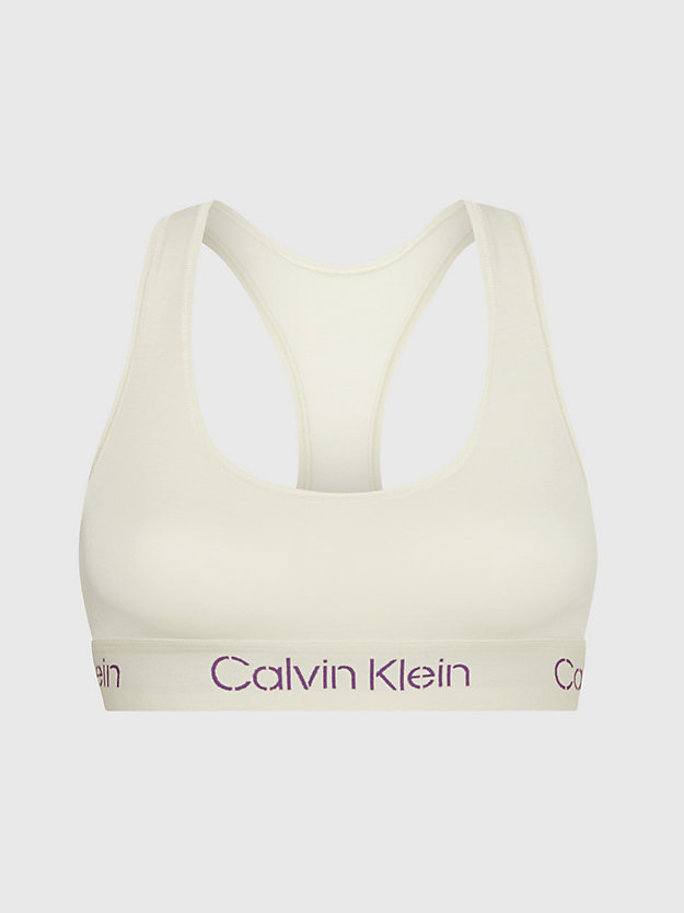 bone white/sunset purple logo bralette - modern cotton for women calvin klein