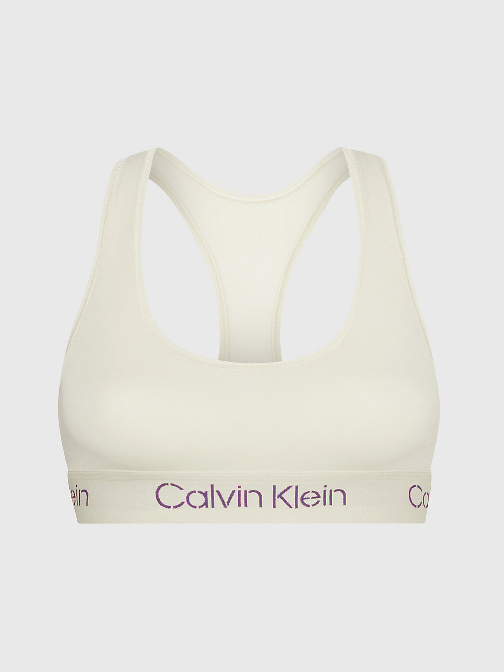 BONE WHITE/SUNSET PURPLE LOGO Bralette - Modern Cotton undefined dames Calvin Klein