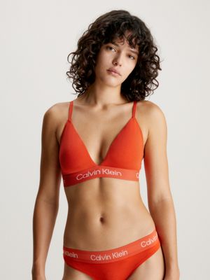 Red calvin klein shop bra and thong