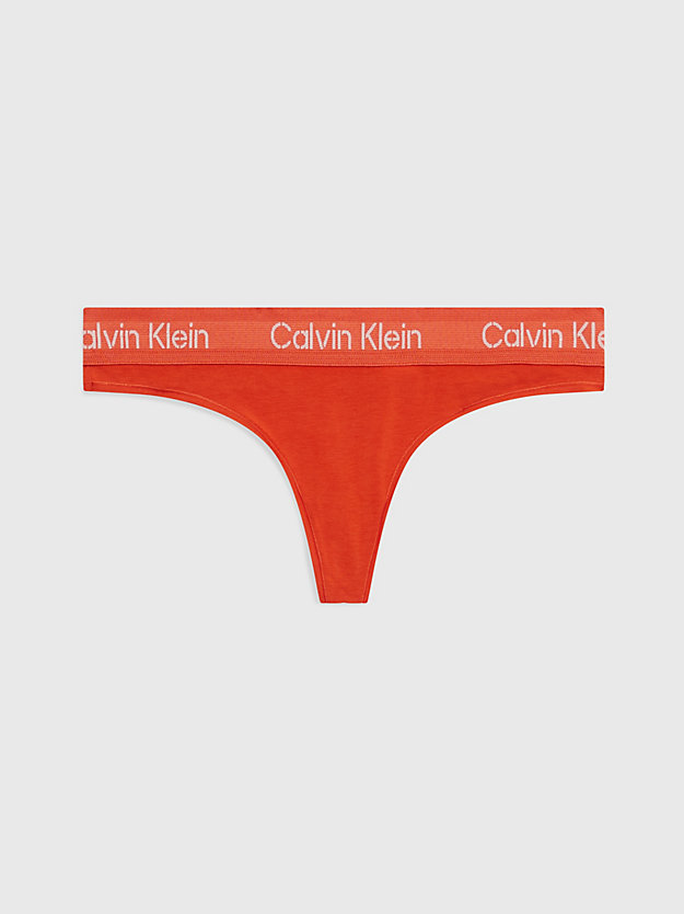 string - modern cotton red clay/moonbeam logo pour femmes calvin klein